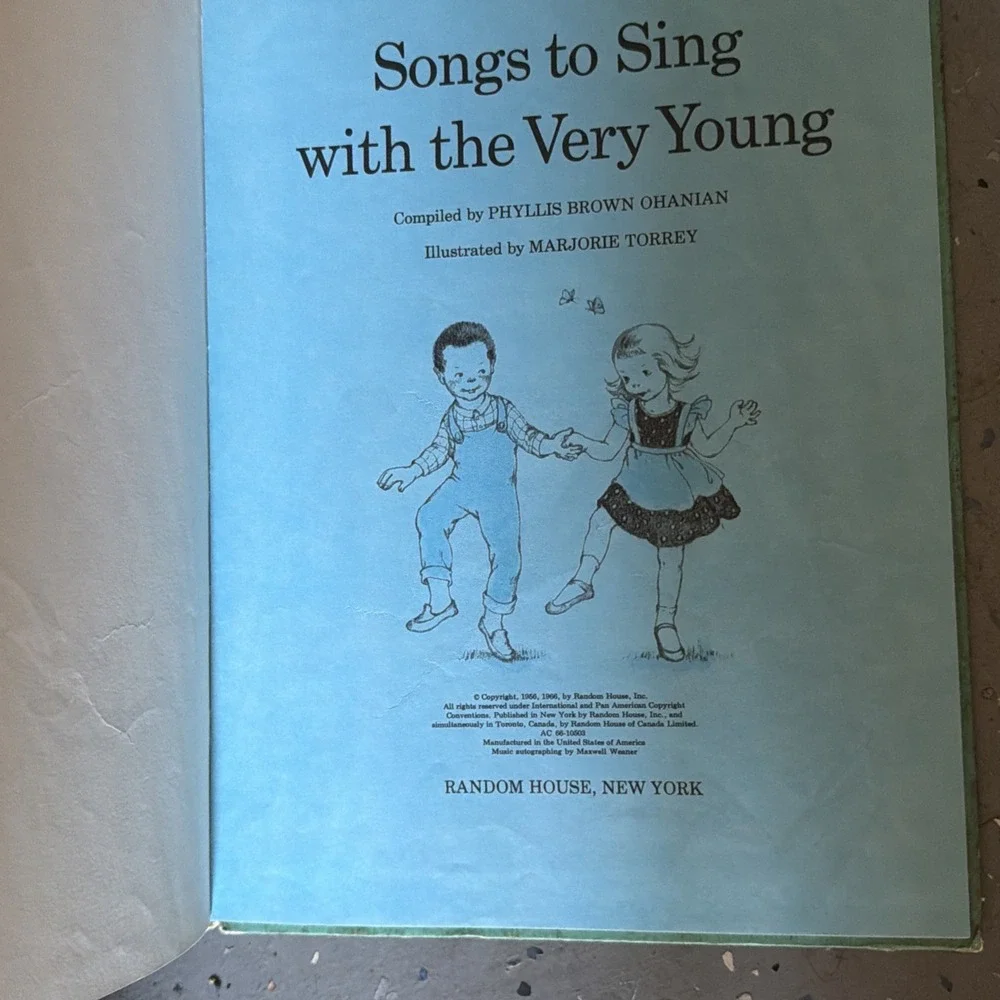 Songs to Sing with the Very Young, Marjorie Torrey, 1966 vintage hardcover